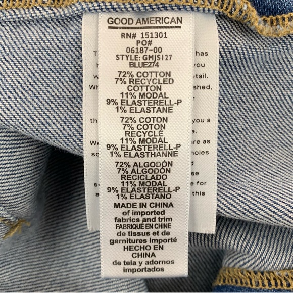 Good American Women's Utility Jumpsuit Denim 6 Pockets Straight Legs -  Size: 1 - Picture 15 of 16